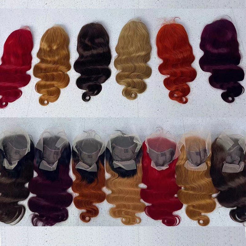 Letsfly Color Lace Frontal Wigs 150% Density Straight Human Hair Body Wave Brazilian Lace Wigs Pre-plucked 22inches Virgin Hair