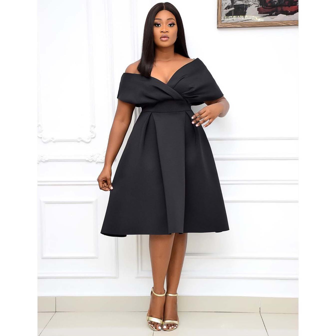 2023 Summer Sales Of The Latest Temperament Commuter Casual V-neck Fashion Lace-up Plus-size Dress