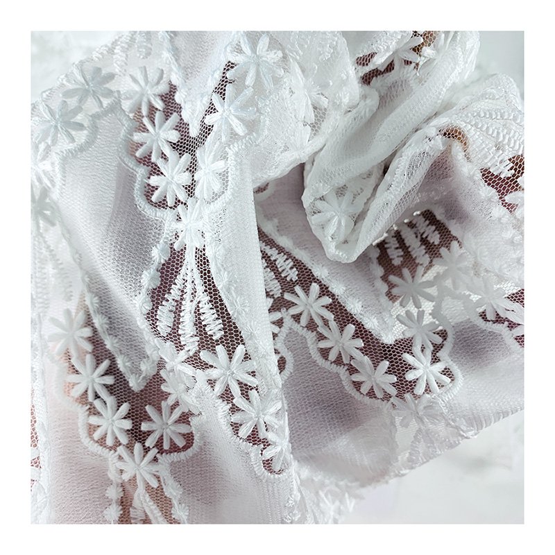 Hot selling product Net embroidery embroidered tulle net lace lace fabric for wedding