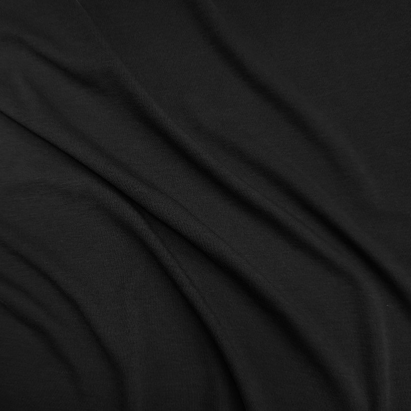 In Stock RTS Cheap 91% Polyester 9% Spandex Soft Black Elastic Stretch Plain Knit Rib Fabric For Clothes