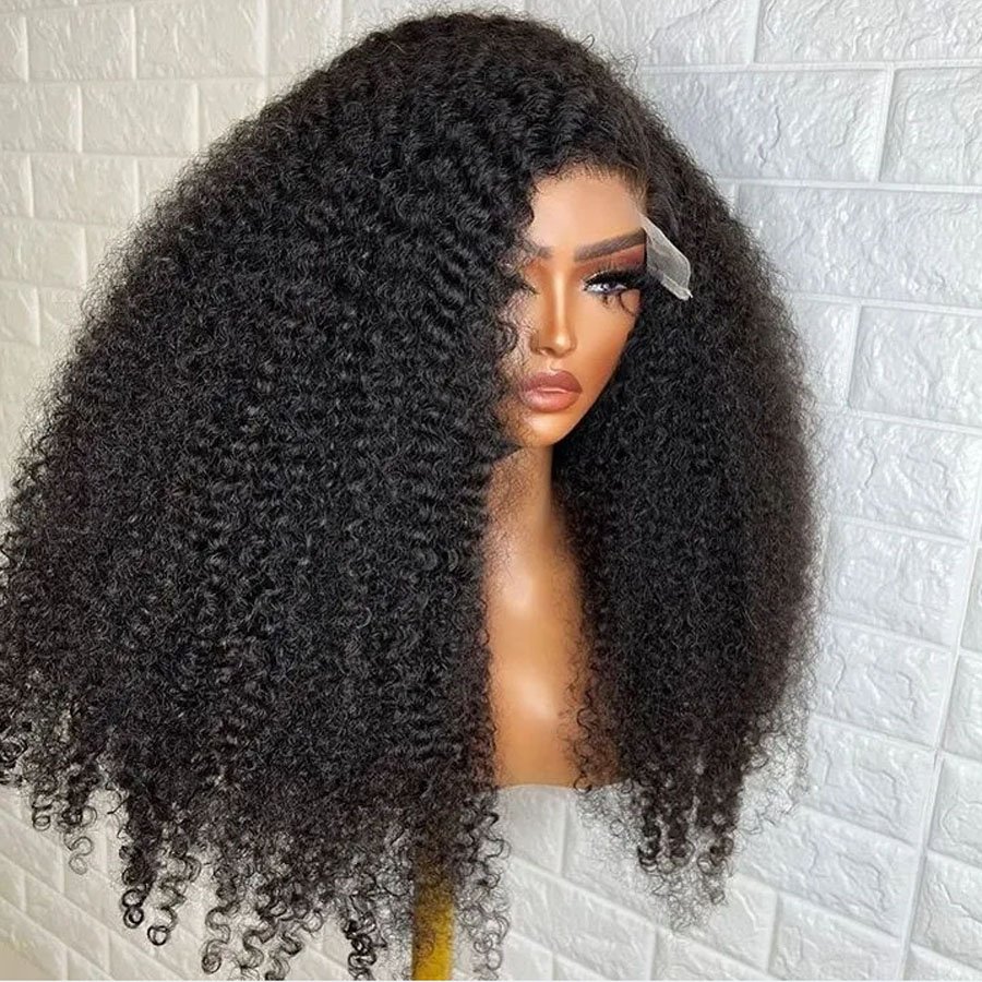 Wholesale Mongolian Afro Kinky Curly Wig Natural 13x4 Lace Front Human Hair Wigs For Black Women Pre Plucked Virgin Hair Wig
