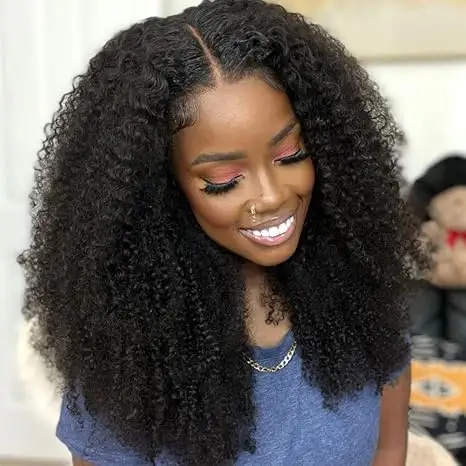 Wholesale Mongolian Afro Kinky Curly Wig Natural 13x4 Lace Front Human Hair Wigs For Black Women Pre Plucked Virgin Hair Wig