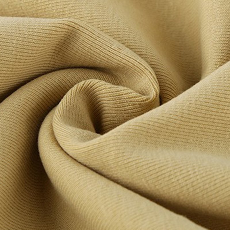 2086# 95% Cotton 5% Spandex Knitted Ribbed Base T-Shirt Fabric for Skin Friendly Plain Sports Wear Dress