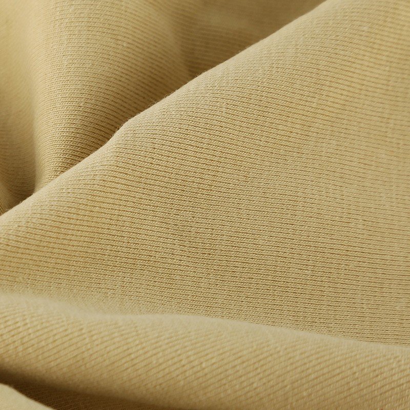 2086# 95% Cotton 5% Spandex Knitted Ribbed Base T-Shirt Fabric for Skin Friendly Plain Sports Wear Dress