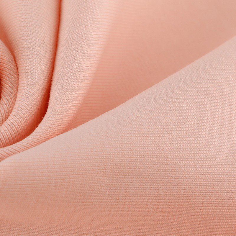 2086# 95% Cotton 5% Spandex Knitted Ribbed Base T-Shirt Fabric for Skin Friendly Plain Sports Wear Dress