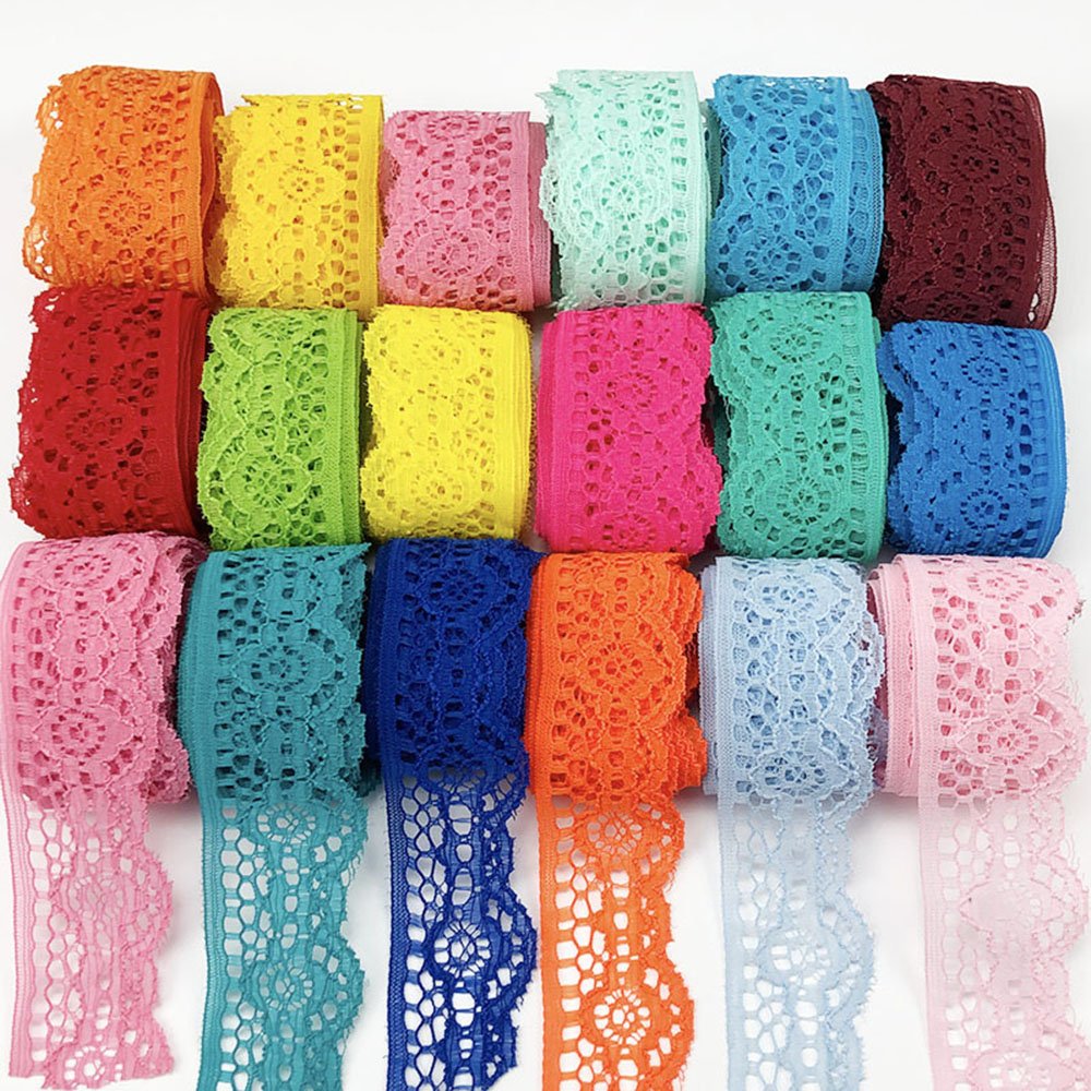 High Quality 4cm Multicolour Inelasticity Organza Lace For Toy Ornaments Decoration Embroidered Border Trim Lace