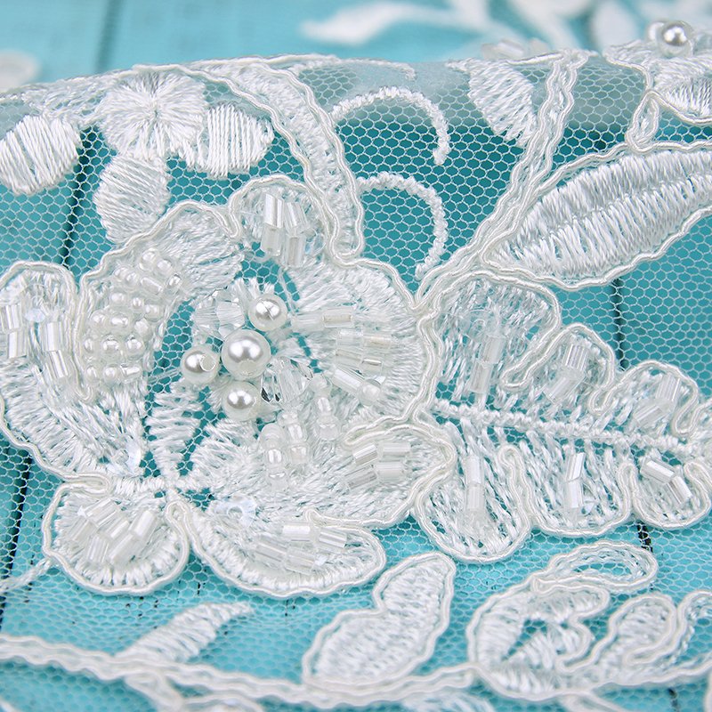 crystal embroidery fabric/beaded lace fabric/embroidery lace with sequins and beads