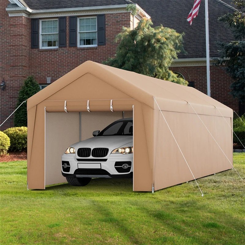 PE PVC Tarpaulins Car Garages Steel Frame Winter Car Tent Canopies Portable Shelter Tarps