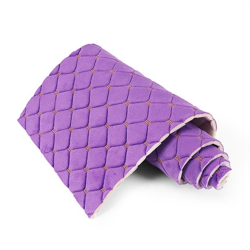 Different thickness sponge and stitch color quilted embroidery fabric material for car seat