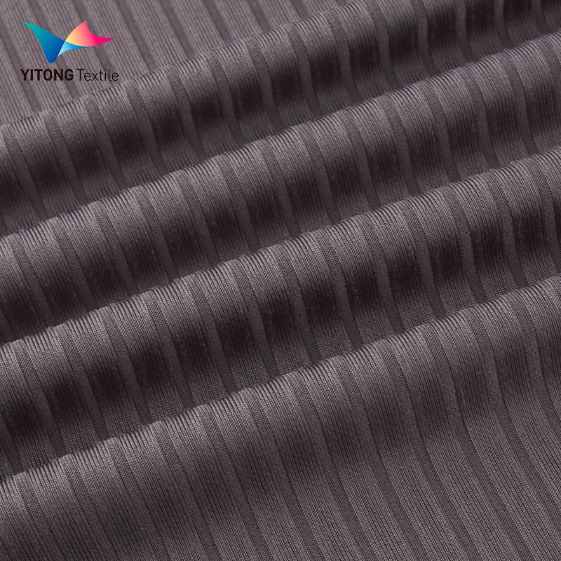 Custom 170 gsm Rib Knit Fabric Polyester Spandex Fabric 95% Polyester 5% Spandex Fabric for Sportswear