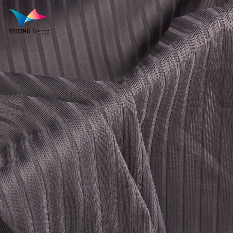 Custom 170 gsm Rib Knit Fabric Polyester Spandex Fabric 95% Polyester 5% Spandex Fabric for Sportswear