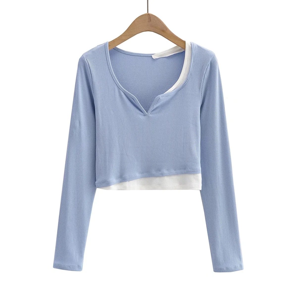 Women Casual Wear Custom Street Wear Ribbed Long Sleeve T Shirts For Women Wholesale Women's Crop T Shirts
