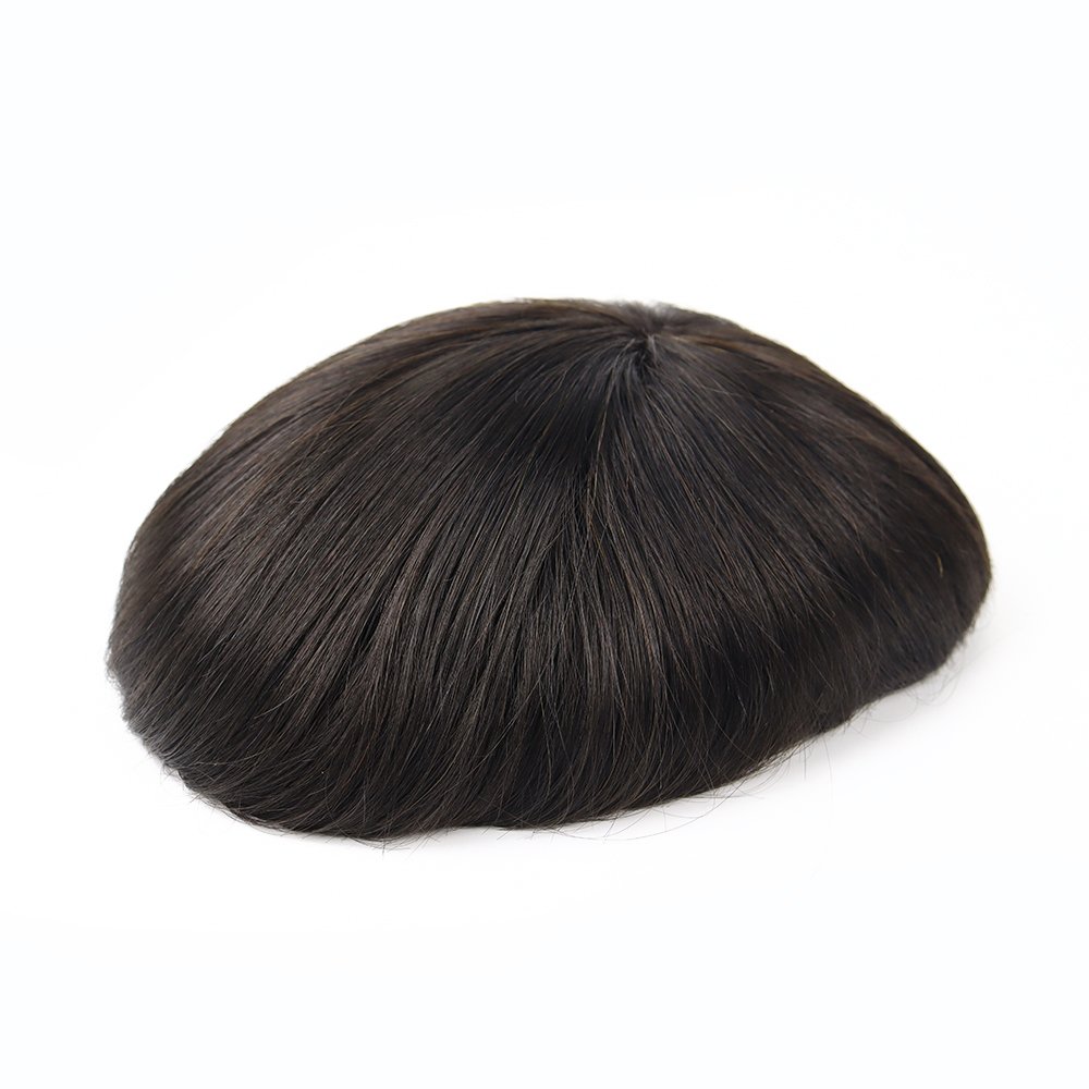Fine lace and pu Synthetic wig hair replacement,mens wigs toupee