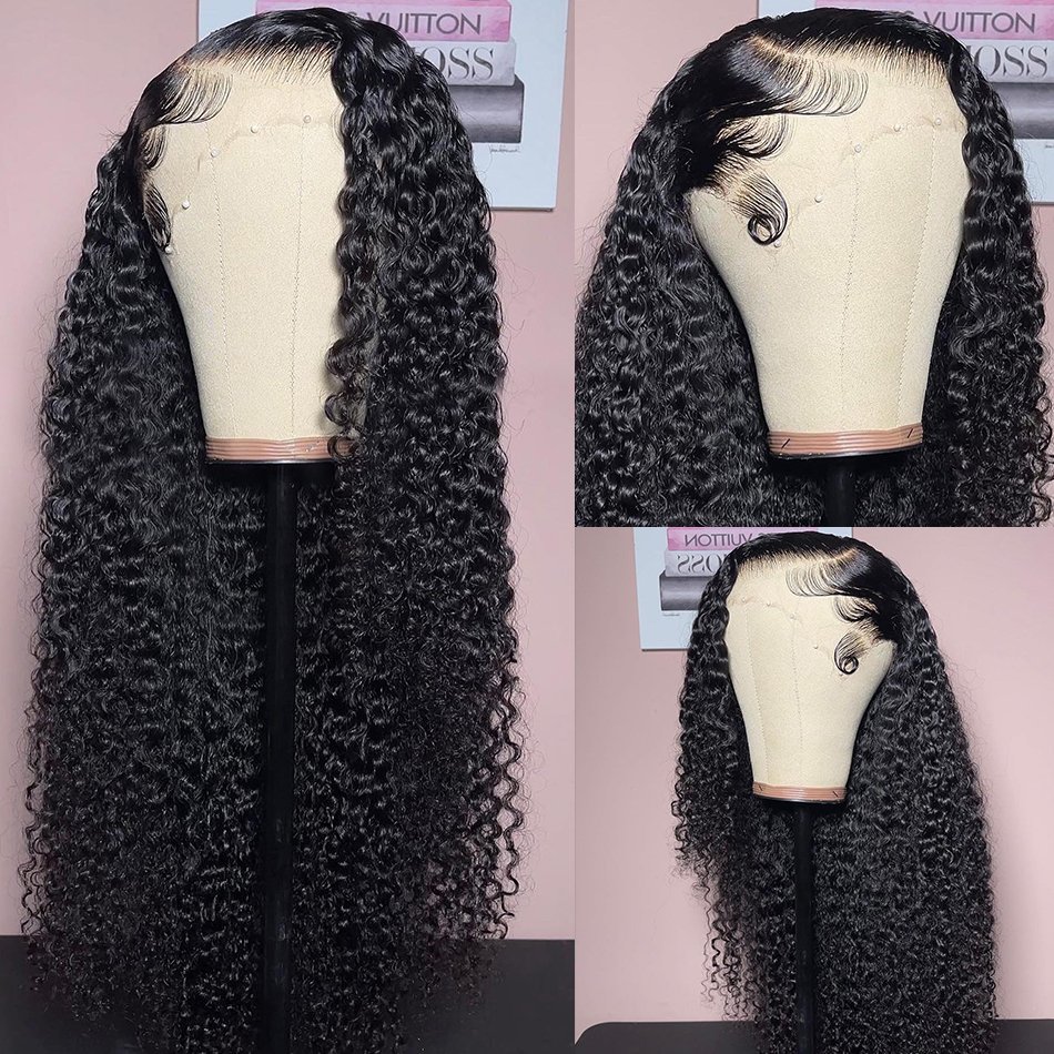 Kinky Curly Human Hair Wig Vendors Lace Frontals 13x4 Long Hair Wig for Female Raw Hair Extensions Wigs Wholesale Brazilian