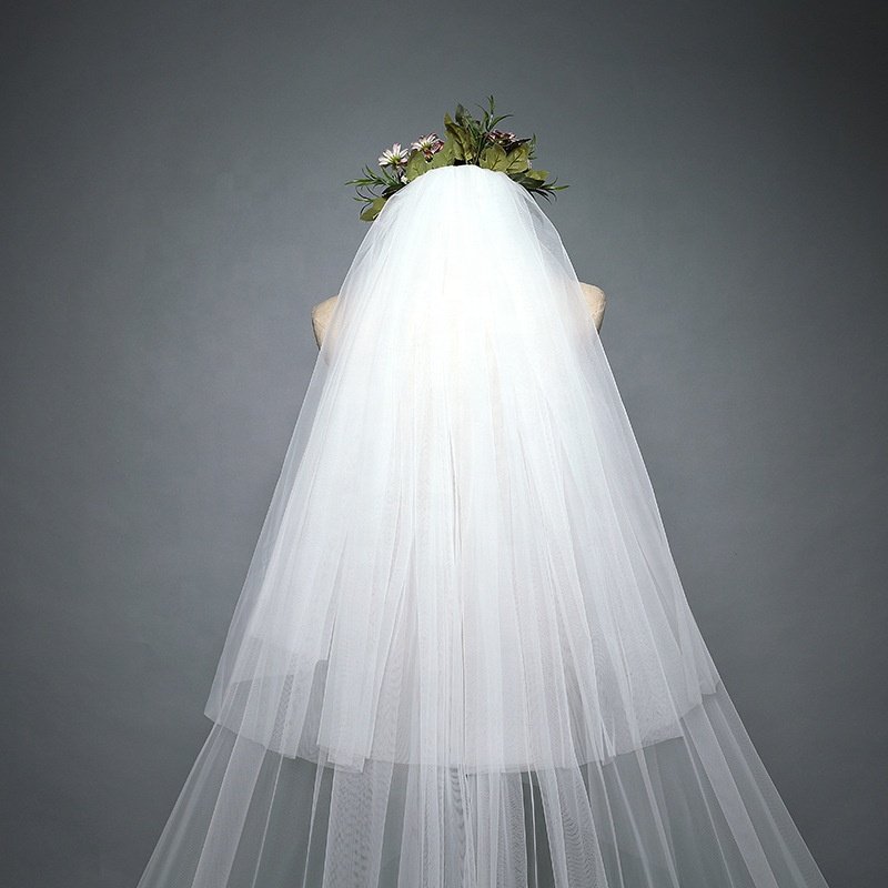 fashion Sequined lace wedding veil Wedding Bridal Veil Lace Trailing Wedding Veil
