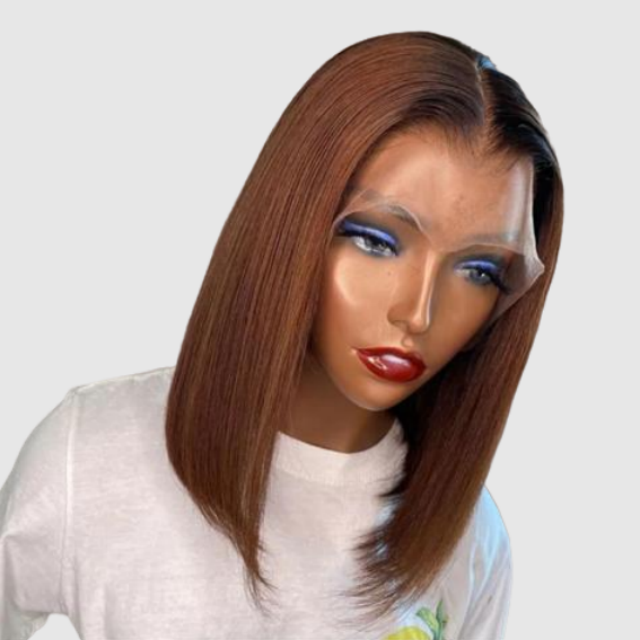 Short Bob Bone Straight Wigs Human Hair Lace Front Wigs For Women Ombre Color Brazilian Human Hair Full Hd Lace Frontal Wigs