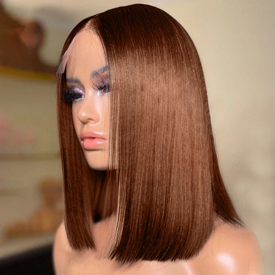 Short Bob Bone Straight Wigs Human Hair Lace Front Wigs For Women Ombre Color Brazilian Human Hair Full Hd Lace Frontal Wigs