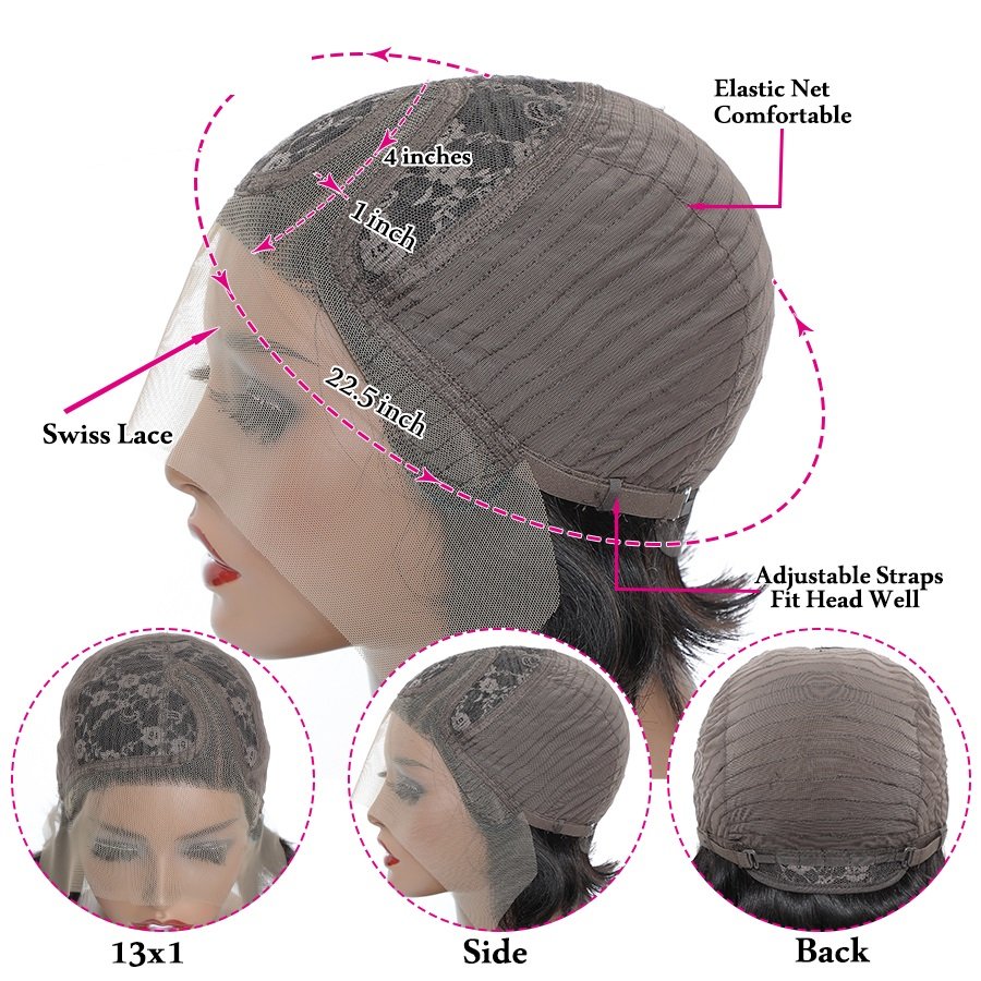 Pixie Cut Short Bob Curly Lace Frontal Human Hair Wig Transparent Front Lace Wig For Women Deep Wave Cheap Human Hair Wig