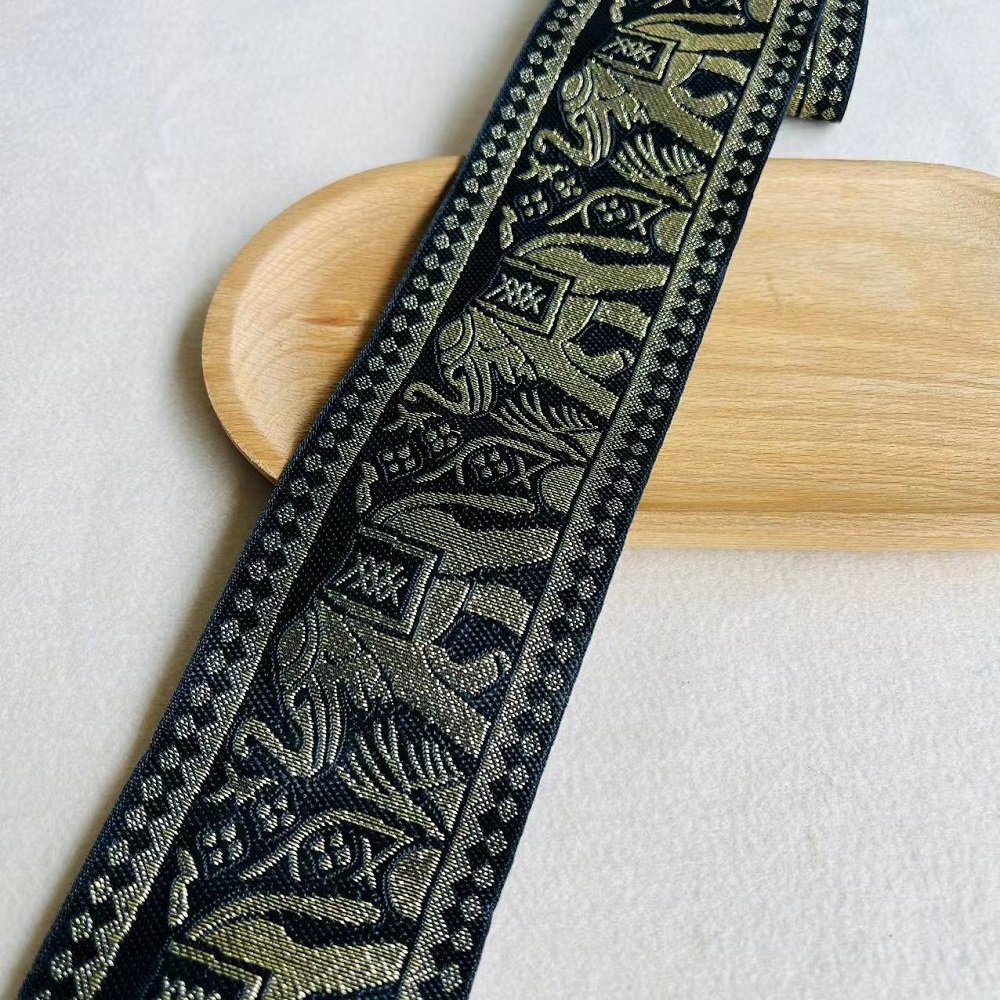 Ethnic Lace Jacquard Webbing Woven Tape Elephant For Garment Accessories Width 6.8 cm ST-976