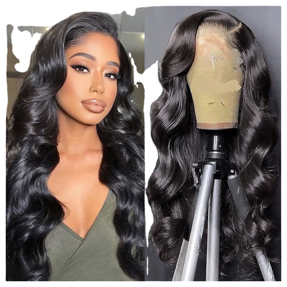 100% Virgin Human Hair ,Tangle Free Human Hair Lace Front Wig For Black Women Transparent Lace Pre Pluck Lace Wig