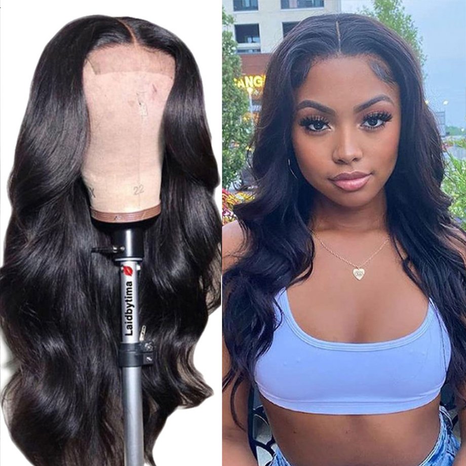 100% Virgin Human Hair ,Tangle Free Human Hair Lace Front Wig For Black Women Transparent Lace Pre Pluck Lace Wig