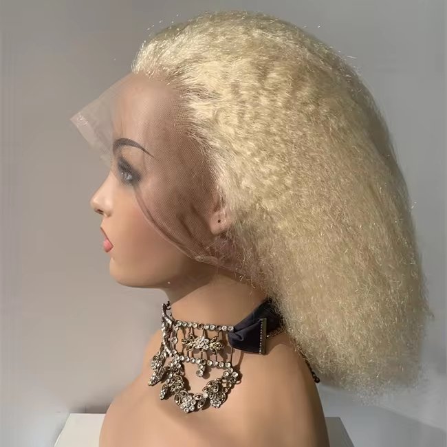 DX086 HD Full Lace Glueless Bob Wig Classic Kinky Straight Human Hair Go Short Bob Pre Cut Plucked Women 613 Blonde Color 10