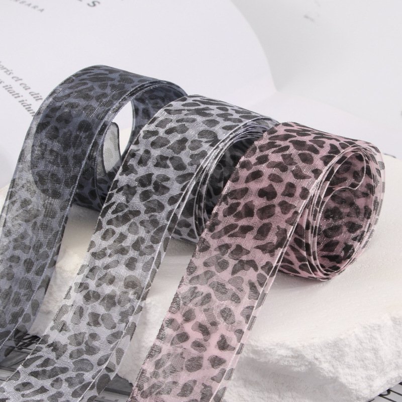 2.5cm 4 wide shoelaces leopard pattern ribbon yarn lace flat snow