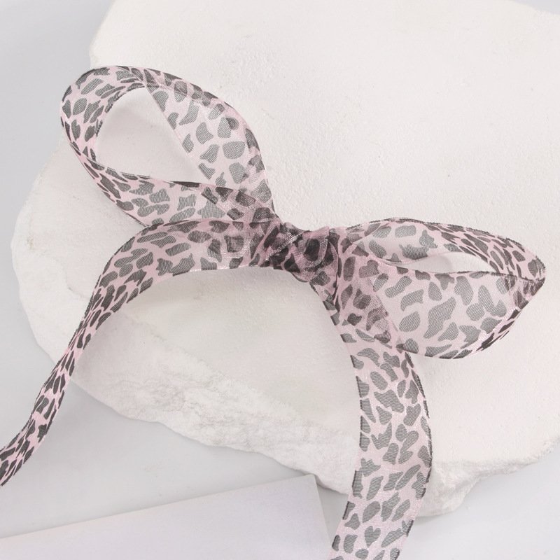 2.5cm 4 wide shoelaces leopard pattern ribbon yarn lace flat snow