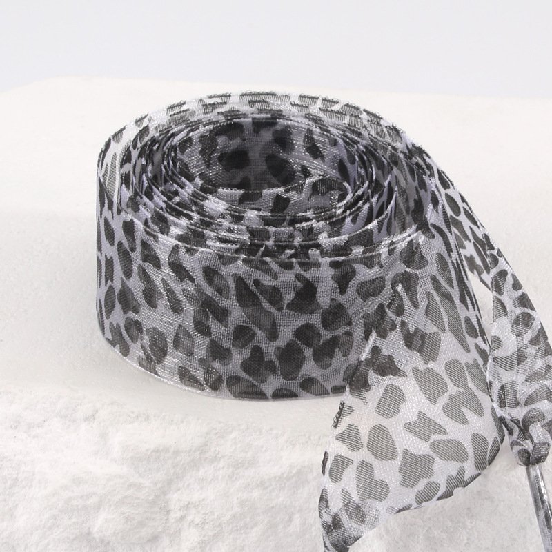 2.5cm 4 wide shoelaces leopard pattern ribbon yarn lace flat snow