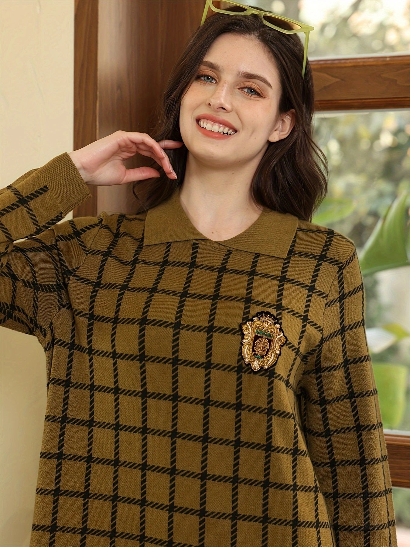 Customized Professional Casual Maxi Sweater Dress Chunky Cable Knit With Ribbed Detail