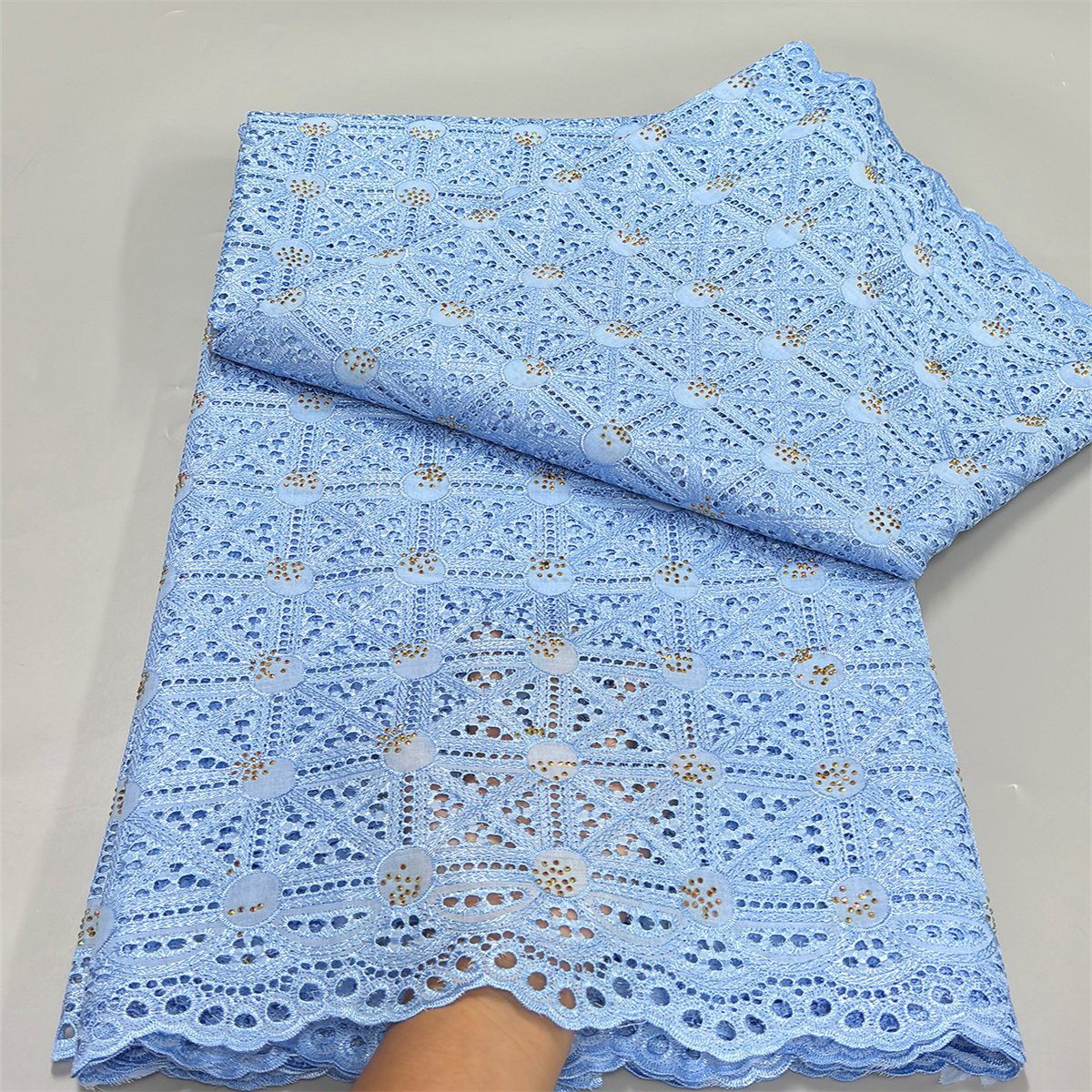 Swiss Voile Cotton Lace Fabric 2024 Latest Nigerian Lace Fabric Stones Sew For Women Wedding Elegant Party Dresses