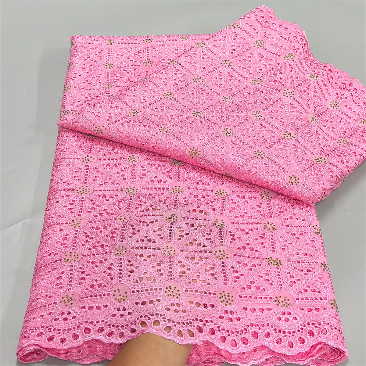 Swiss Voile Cotton Lace Fabric 2024 Latest Nigerian Lace Fabric Stones Sew For Women Wedding Elegant Party Dresses