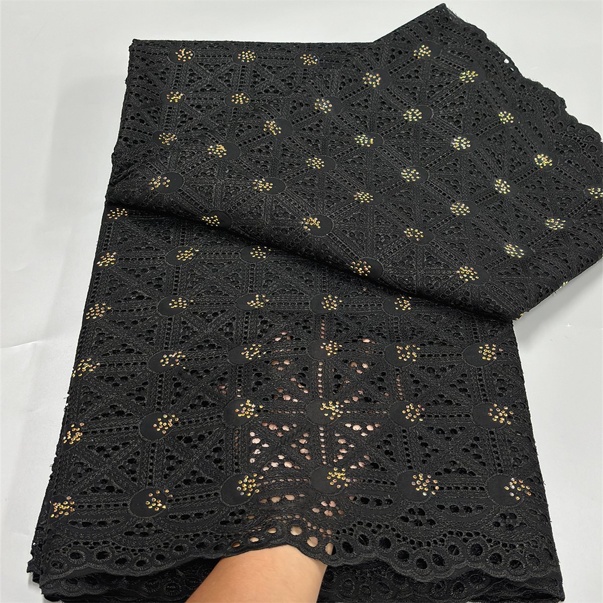 Swiss Voile Cotton Lace Fabric 2024 Latest Nigerian Lace Fabric Stones Sew For Women Wedding Elegant Party Dresses