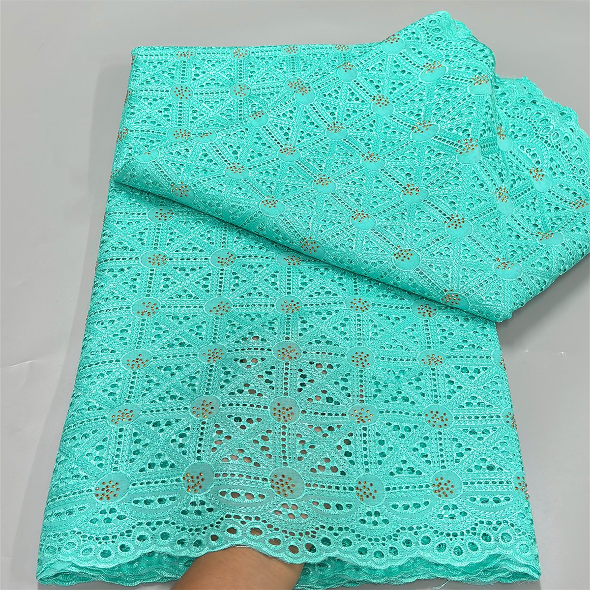 Swiss Voile Cotton Lace Fabric 2024 Latest Nigerian Lace Fabric Stones Sew For Women Wedding Elegant Party Dresses