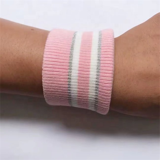 Eco-friendly elastic cuff fashionable waistband knit custom logo ribbed collar