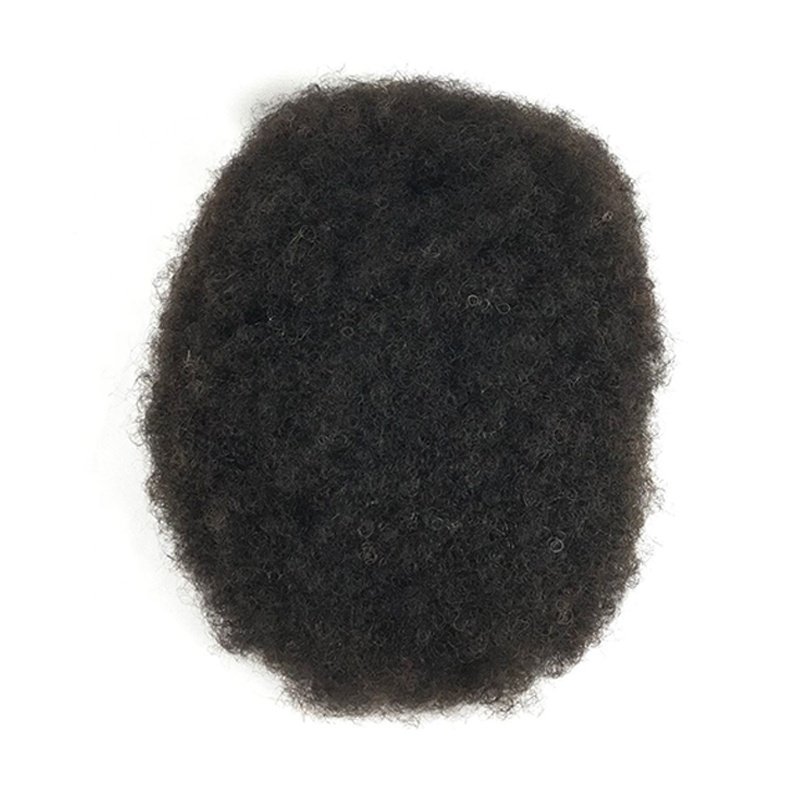 Full Lace Base Mens Hairpiece Afro Kinky Curly 10X8 Inch Jet Black Color Afro Toupee For Black Men