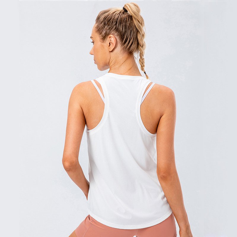 Plus Size Customized LOGO women running workout vest Yoga Sports Gym Fitness Rib Knit Vest Wear