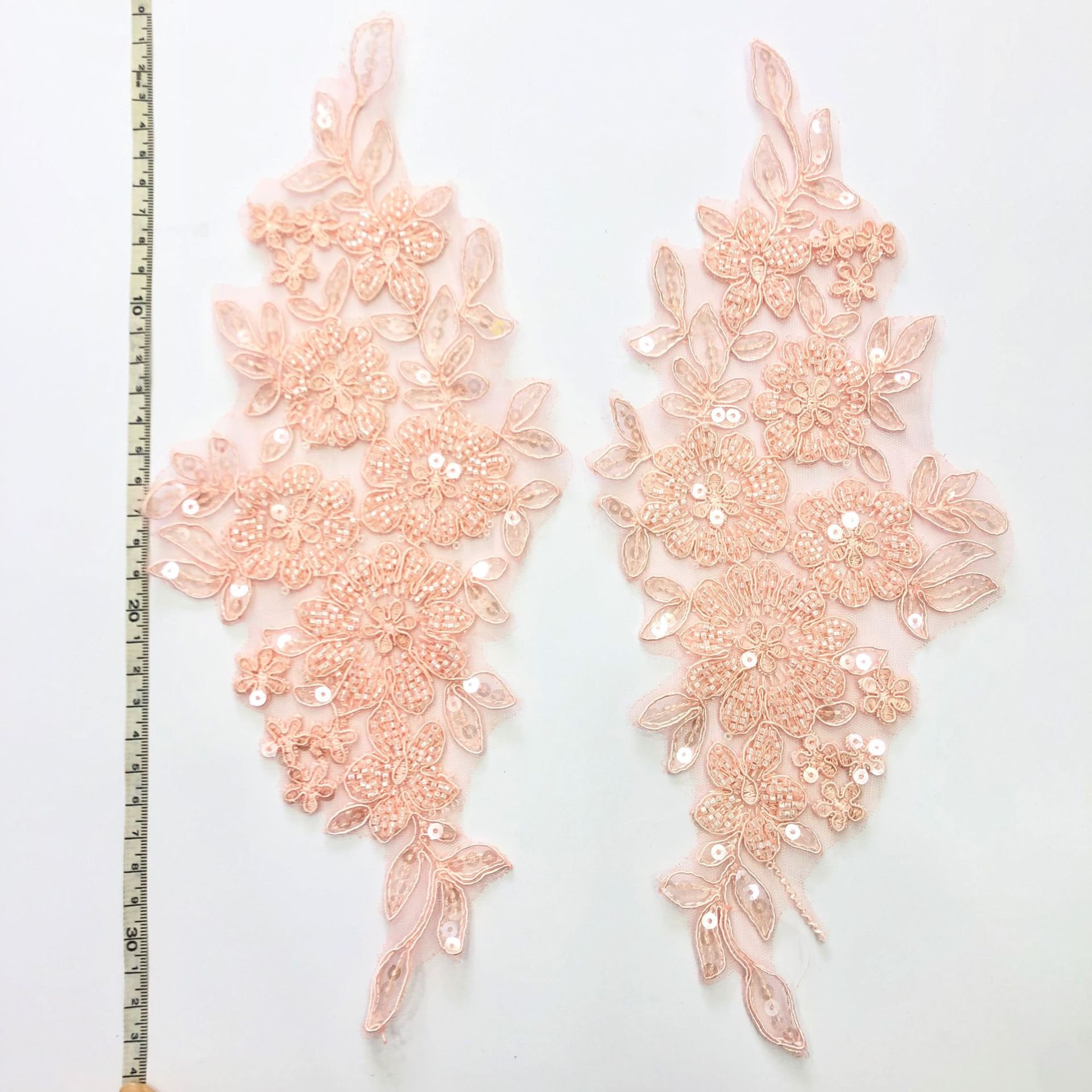 Water soluble 3 d flower Polyester Chemical Embroidery beaded mesh Lace Applique pearls patches For Dress