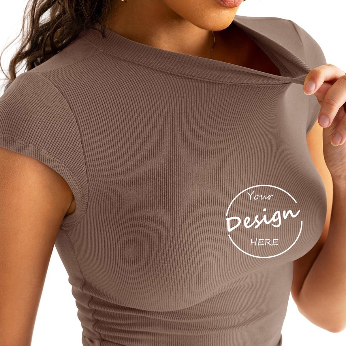 Summer Custom Embroidery High Quality Cotton Spandex Round Neck Black Fitness Tee Slim Fit Breathable Rib Knit T-shirt