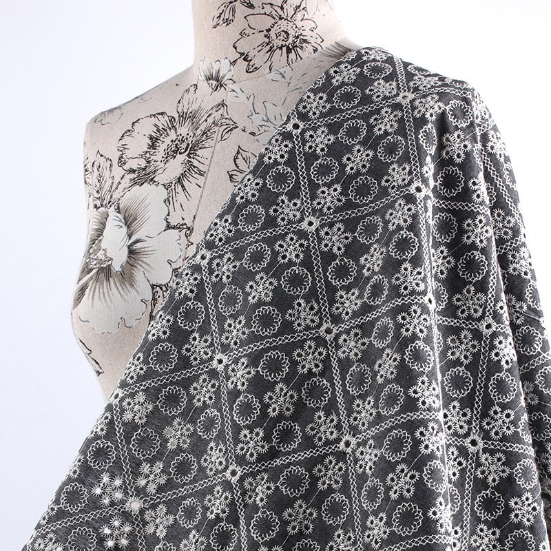 ZSY Embroidered Fabric Breathable Cotton Denim Embroidery Fabric For Women Dress