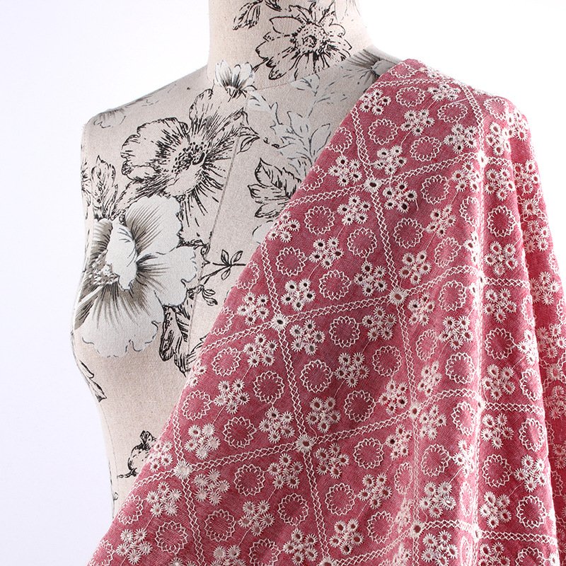 ZSY Embroidered Fabric Breathable Cotton Denim Embroidery Fabric For Women Dress