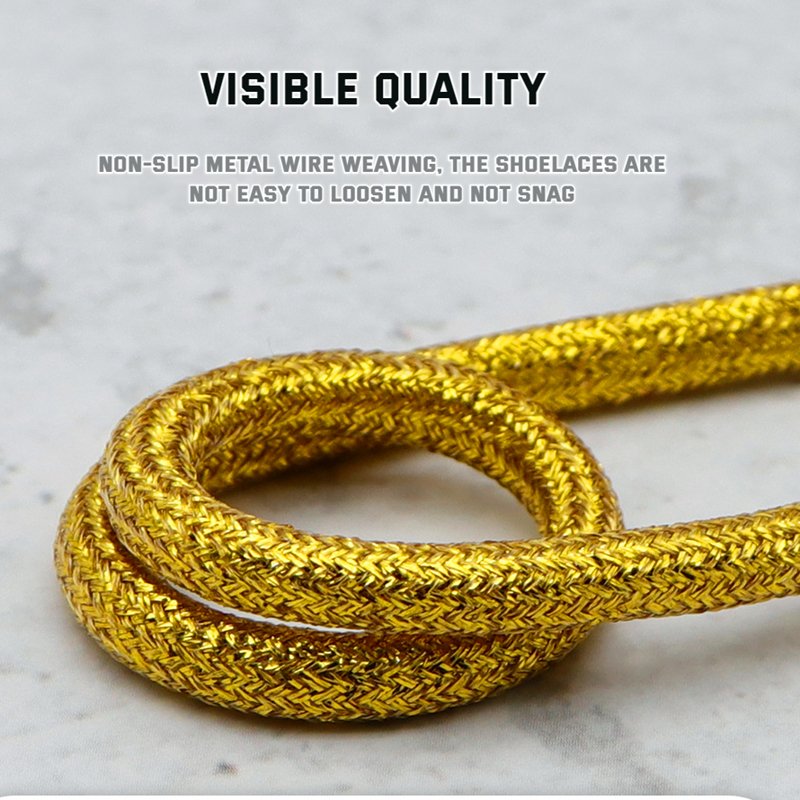 2023New Round Glitter Shoelaces of sneakers Circular metal Colorful Shoelaces Metallic Shiny gold silver sports shoe laces