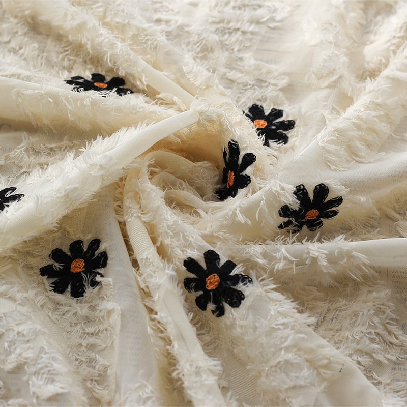Custom design all over fabric chiffon decorative flowers for wedding georgette chiffon fabric