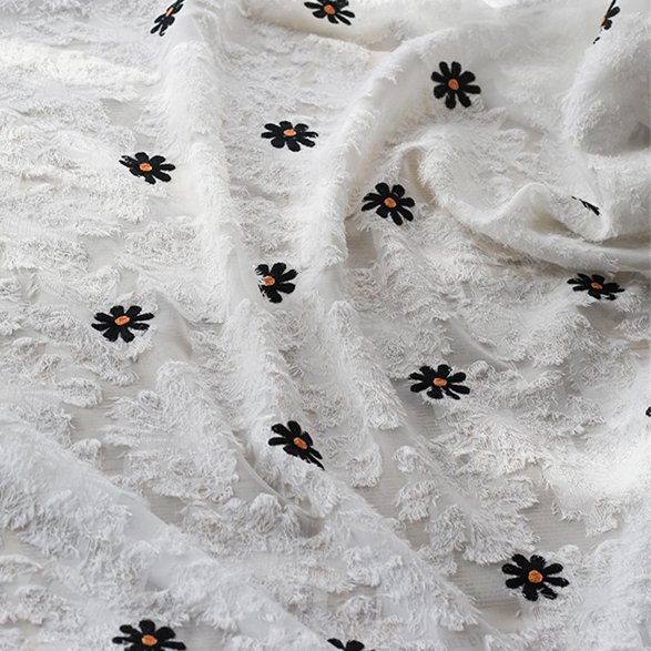 Custom design all over fabric chiffon decorative flowers for wedding georgette chiffon fabric