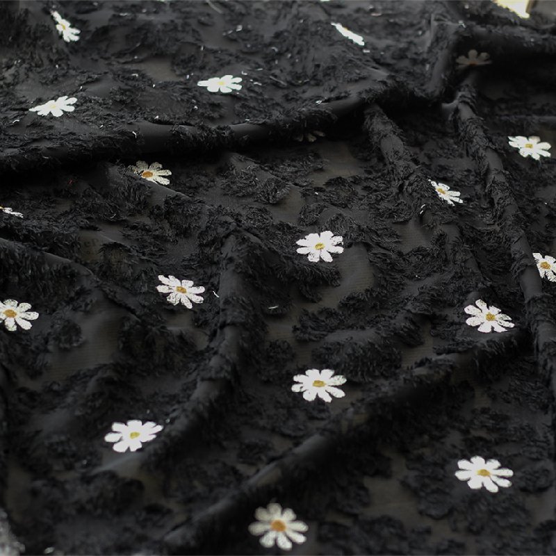 Custom design all over fabric chiffon decorative flowers for wedding georgette chiffon fabric