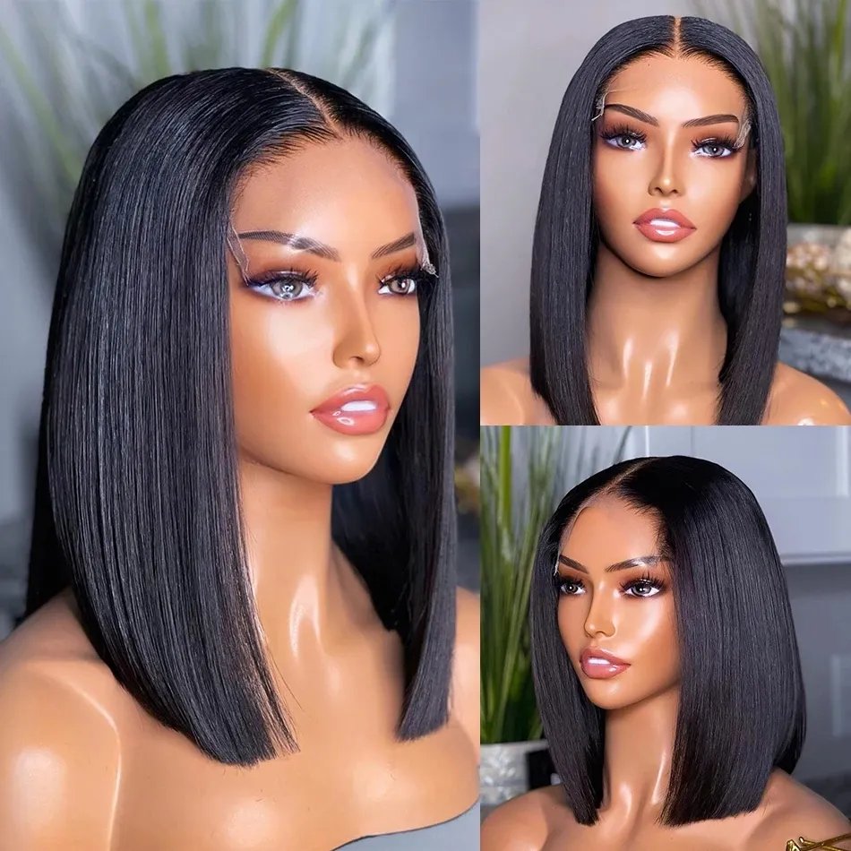 Raw Vietnamese Virgin Short Bob Wigs Human Hair Lace Front Cheap Glueless Full Hd Lace Wigs Hd Lace Frontal Wigs For Black Women
