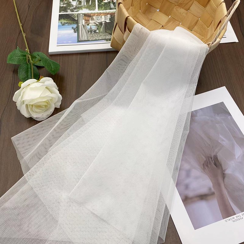63 " White in stock Polyester Embroidery Mesh Fabric wholesale floral Used for embroidered tulle mesh fabric