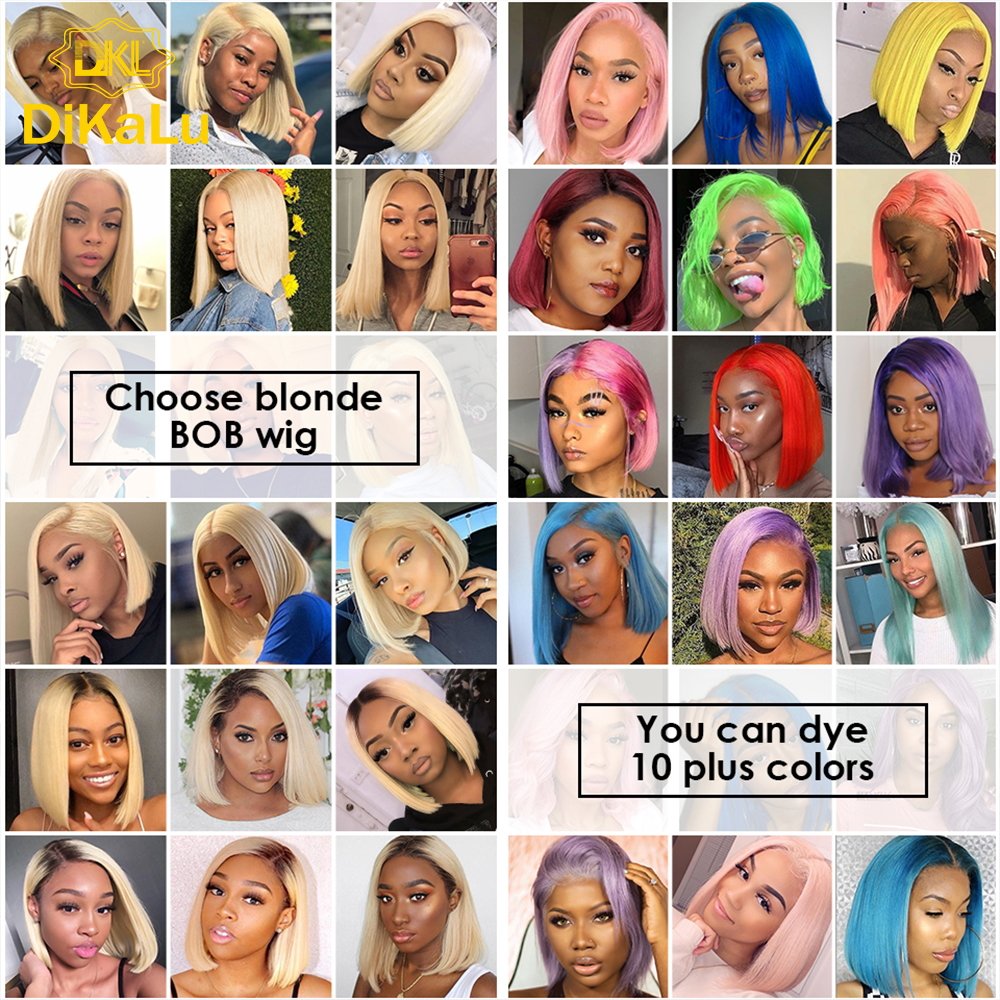 DKL Wholesale Virgin Bob Lace Frontal Wig, Factory Price Brazilian 613 Straight Hair Wigs, 613 Bob Human Hair Lace Wigs