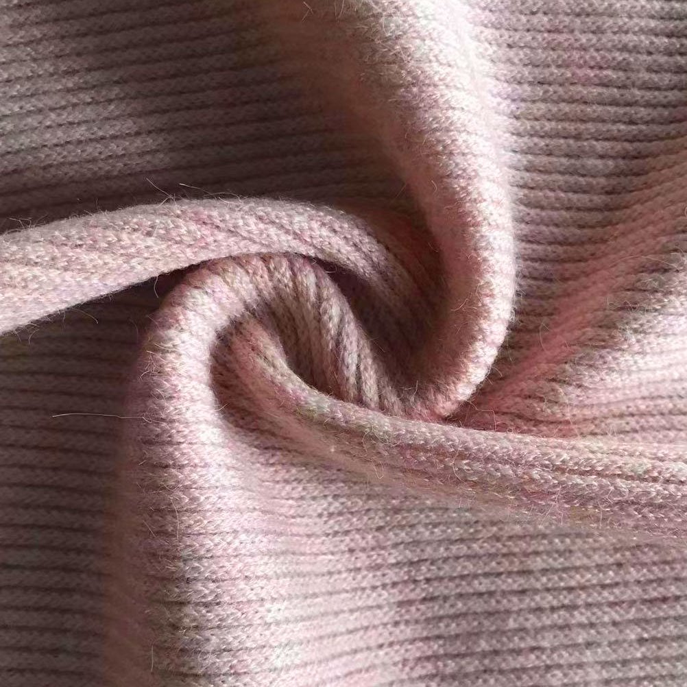 New Textile Faux Cashmere Brushed Keep Warm 63% Acrylic 26% Polyester 11% Nylon Knit Rib Fabric For Sweater