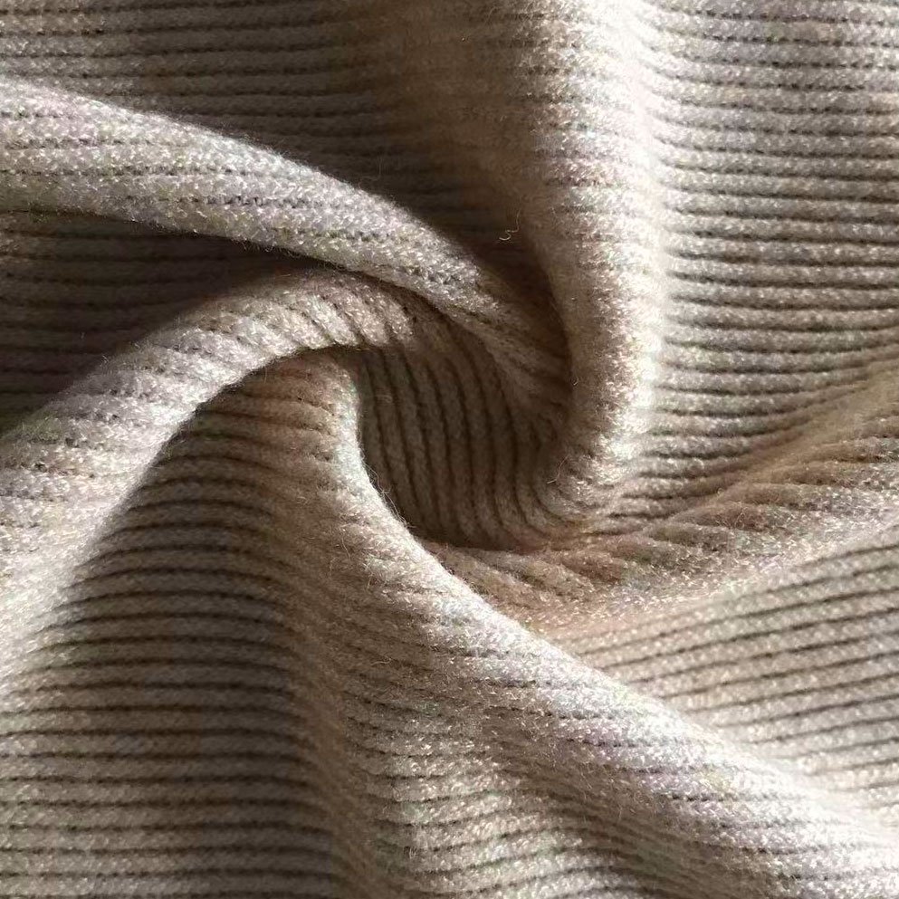 New Textile Faux Cashmere Brushed Keep Warm 63% Acrylic 26% Polyester 11% Nylon Knit Rib Fabric For Sweater